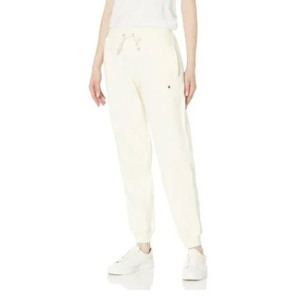 NWT Champion Women Powerblend Fleece Drawstring Sweatpants Tan Sz L